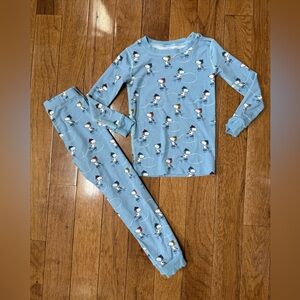 Hanna Andersson Peanuts Light Blue Snoopy Skate Pajama Set Size 5